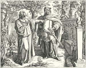 Den hellige romerske kejser Charles IV med den italienske renæssancedigter Petrarch, 14. århundrede